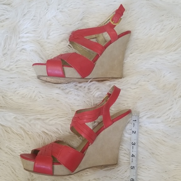 Seychelles red leather wedges - Picture 3 of 8